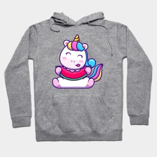 Cute Unicorn Eating Watermelon Hoodie